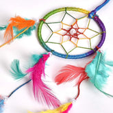 Handmade dreamcatcher wall art, premium quality metal, beads, and feathers in Native American style